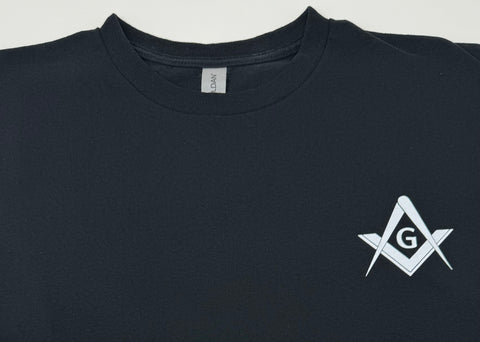 Black with White Square and Compass T-shirt