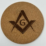 Masonic Cork Coaster Set of 4