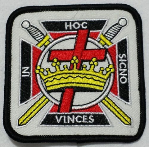 Freemason Knights Templar White Iron on Patch