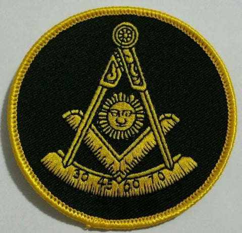 Freemason Masonic Past Master Black Iron on Patch