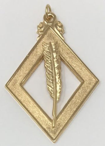 Scottish Rite 16th Degree Secretary Jewel in Gold Tone