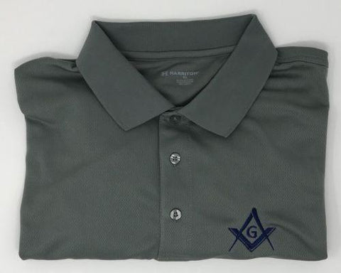 Masonic Moisture Wicking Charcoal Polo Shirt
