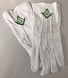 Freemason Masonic Holiday Green Dress Gloves