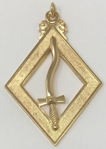 Scottish Rite 16th Degree Tyler Jewel in Gold Tone