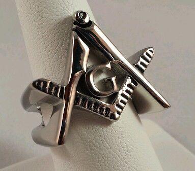 Freemason Square and Compass Cut-Out Ring