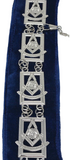 Freemason Blue Lodge Past Master Collar Silver Tone with Blue Backing