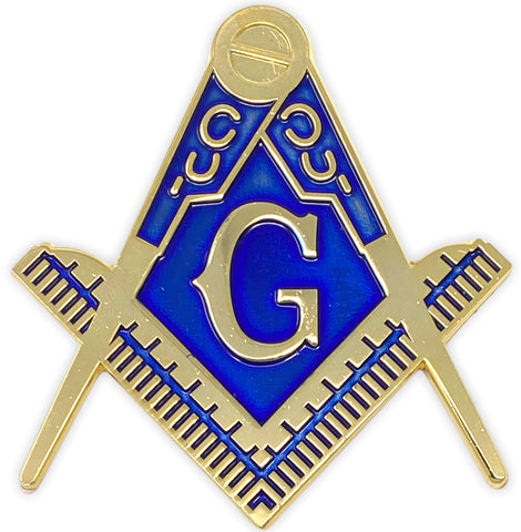 Freemason Gold and Blue Cut-Out Car Emblem