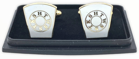Royal Arch Mason Cufflinks In White and Gold Tone