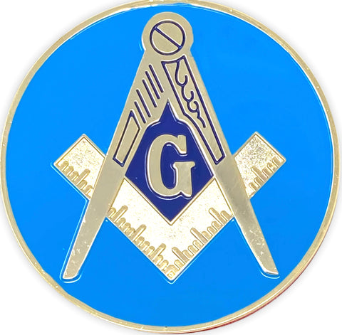 Freemason Blue and Gold Car Emblem