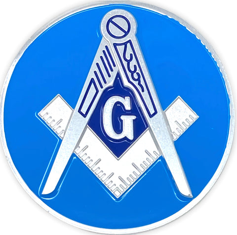 Freemason Blue and Silver Car Emblem