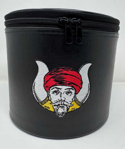 Grotto Fez Hat Case – Black Hard Shell with Embroidered Mokanna Emblem | Clearance Item