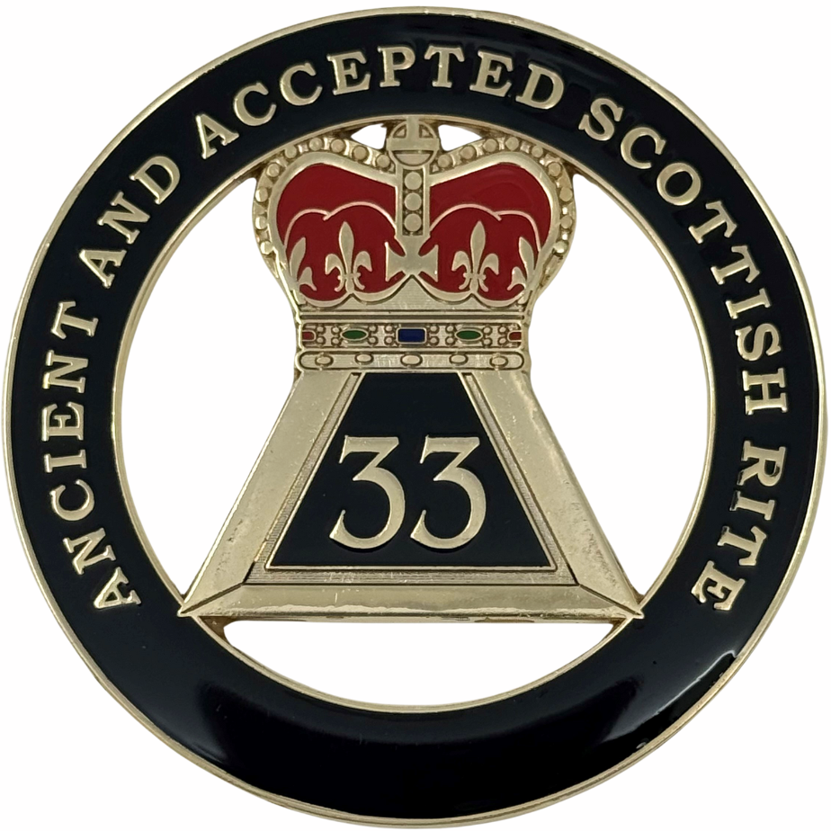 Masonic Ancient Accepted Scottish Rite 33rd Degree Car Emblem – Die-Cast Metal
