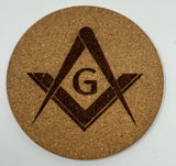 Masonic Cork Coaster Set of 4