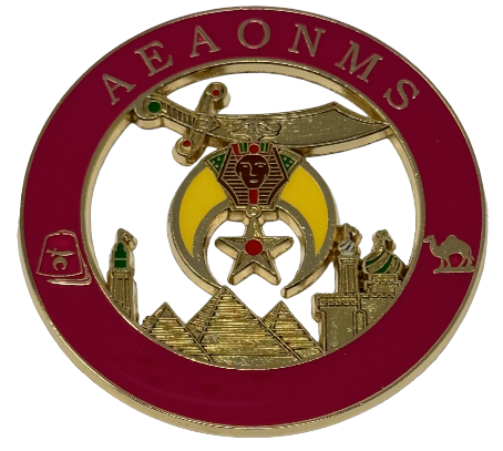 Shriner AAONMS Car Emblem (color difference), alternate view