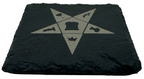 Order of Eastern Star Slate Coaster, side view