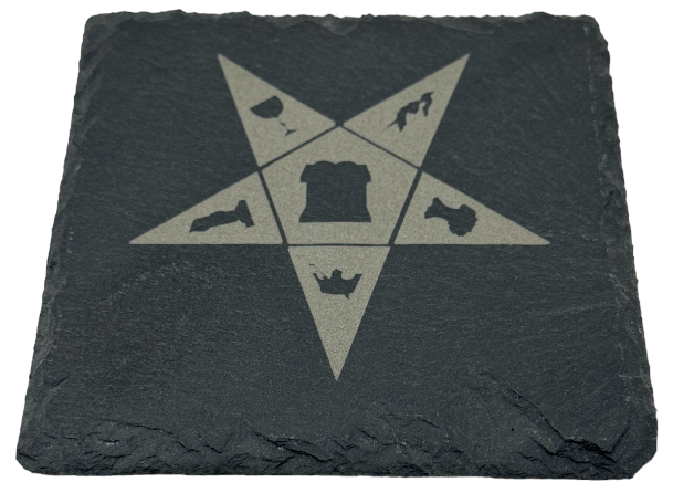 Order of Eastern Star Slate Coaster