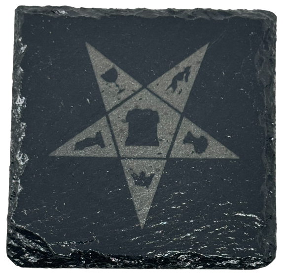 High Gloss Order of Eastern Star Slate Coaster