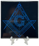 2023 - 1 of 1 Custom Ceramic Masonic Square and Compass Decoration Tile