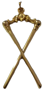 Freemason Master of Ceremonies Collar Jewel in Gold Tone