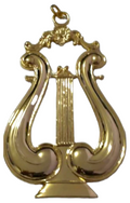 Freemason Organist Collar Jewel in Gold Tone