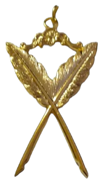Freemason Secretary Collar Jewel in Gold Tone