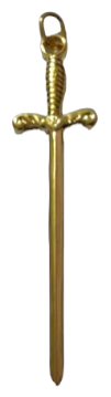Freemason Tyler Collar Jewel in Gold Tone