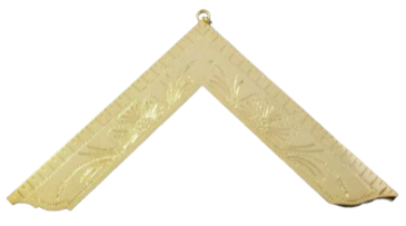 Freemason Worshipful Master Officer Collar Jewel in Gold Tone