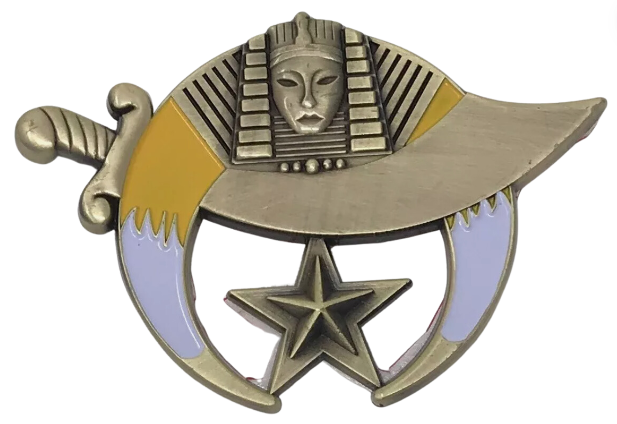 Shriners Car Auto Emblem – Red With Gold Star – New