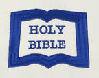 Masonic Chaplain Apron, close-up of the embroidered emblem