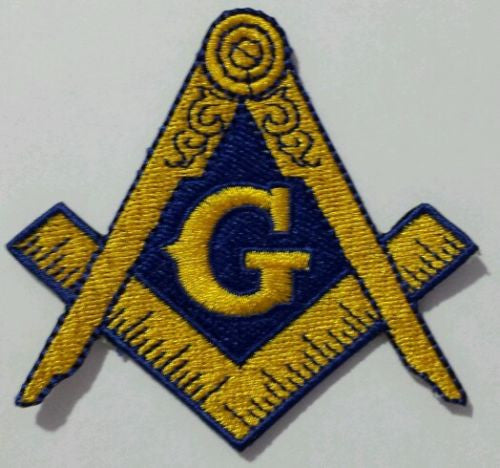 Masonic Gold and Blue Iron on Patch