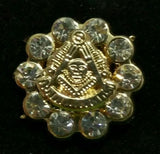 Freemason Past Master Lapel Pin with Jewels