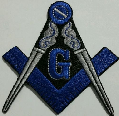 Masonic Blue and Grey Iron on Patch