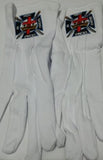 MASONIC FREEMASONS KNIGHTS TEMPLAR EMBROIDERED DRESS GLOVES