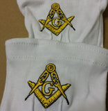 MASONIC FREEMASONS EMBROIDERED DRESS GLOVES