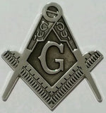 Masonic cut-out car emblem in silver with Black