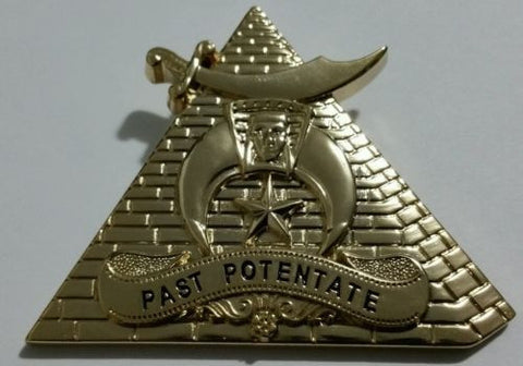 Shriner Past Potentate Officer Collar Jewel in Gold Tone