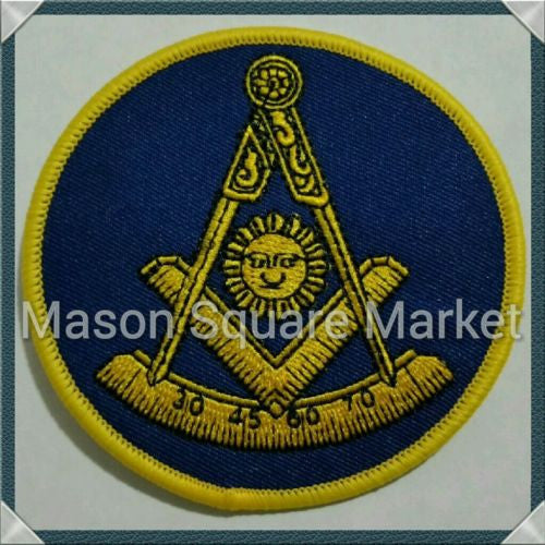 Masonic Past Master Iron on Patch Navy Blue