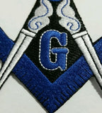 Freemason Masonic Blue and White Iron on Patch