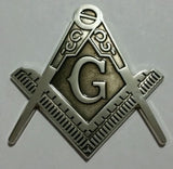 Masonic cut-out car emblem in silver with Black
