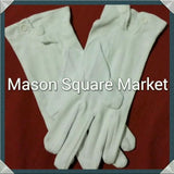 Freemason Masonic Plain White Dress Gloves