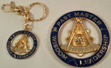 Freemason Past Master Key Chain & Cut-Out Car Emblem Package