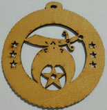 Shriner Cut-Out Wooden Laser Engraved Emblem