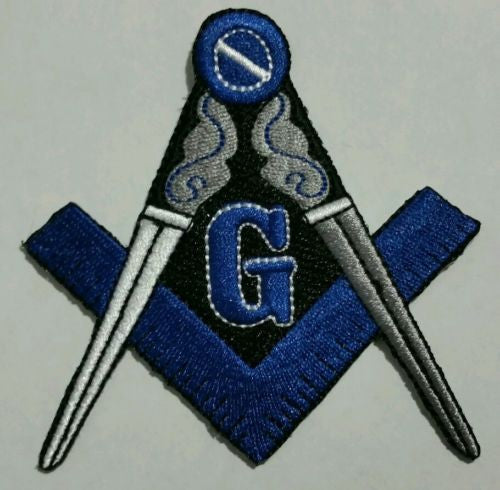 Masonic Blue, Grey, and White Iron on Patch
