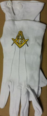 MASONIC FREEMASONS EMBROIDERED DRESS GLOVES