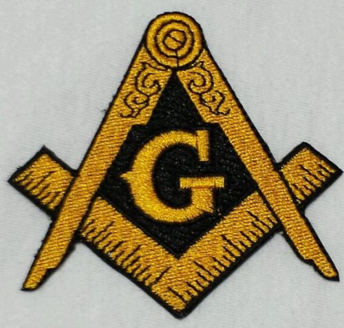 Masonic Gold and Black Iron on Patch