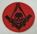 Masonic Red and Black with skull Iron on Patch