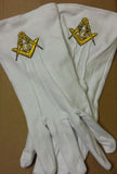 MASONIC FREEMASONS EMBROIDERED DRESS GLOVES