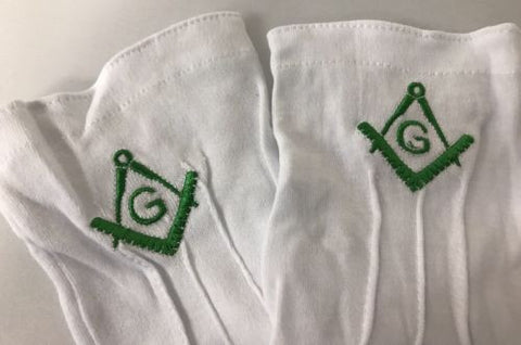 Freemason Masonic Holiday Green Dress Gloves