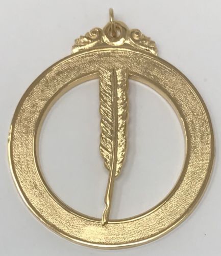 Scottish Rite 18th Degree Secretary Jewel in Gold Tone