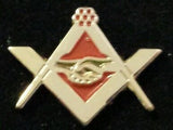Freemason Square and Compass Brotherly Love Lapel Pin